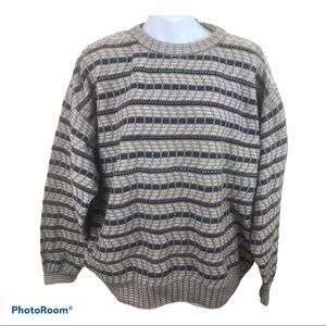Vtg Grampa  Sweater Oversized  Medium Unisex Striped Cotton